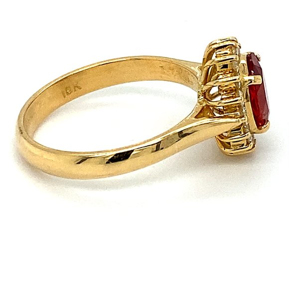 GIA Red Spinel 1.82ct Diamonds Solid 18K Gold Ring - Picture 4 of 8